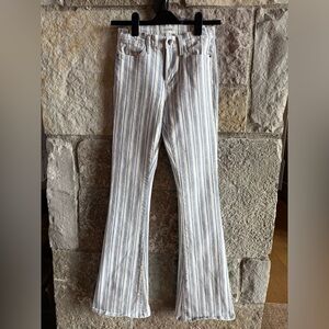 Frame Denim Blue and Cream Striped Jeans